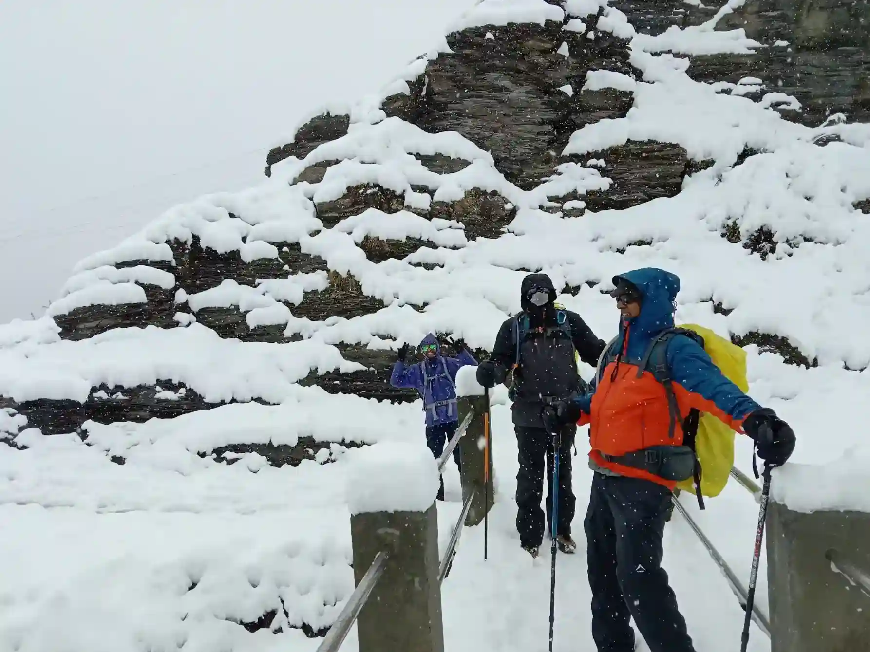 Snowfall at Tilicho Lake